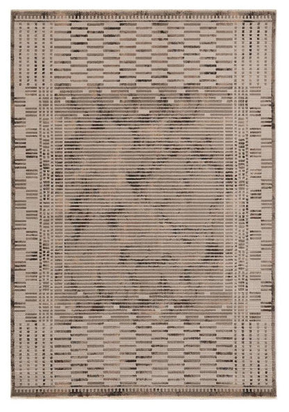 4' X 6' Beige And Brown Abstract Area Rug