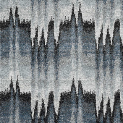 3' X 5' Ivory Blue And Gray Abstract Area Rug