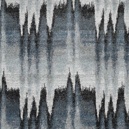 5' X 8' Ivory Blue And Gray Abstract Area Rug