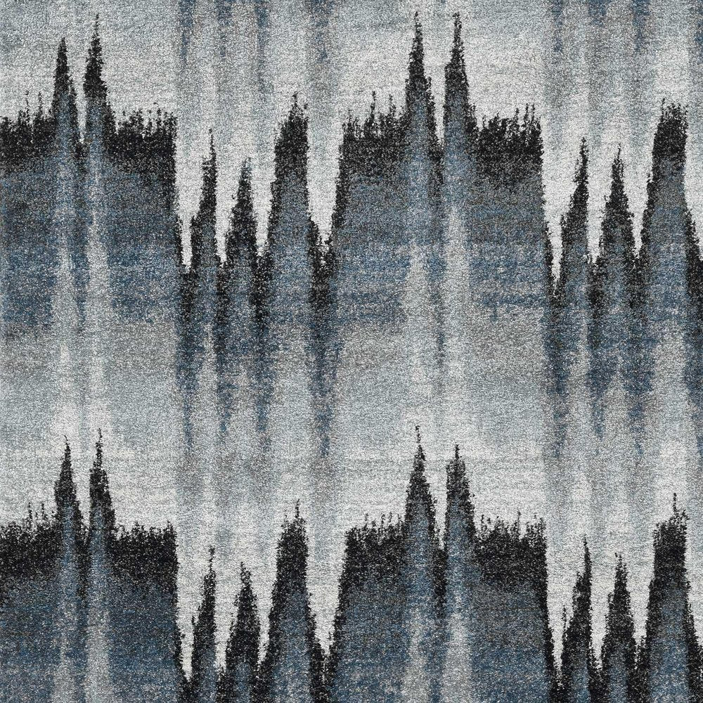 3' X 5' Ivory Blue And Gray Abstract Area Rug