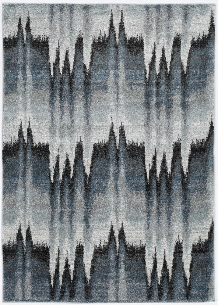 3' X 5' Ivory Blue And Gray Abstract Area Rug