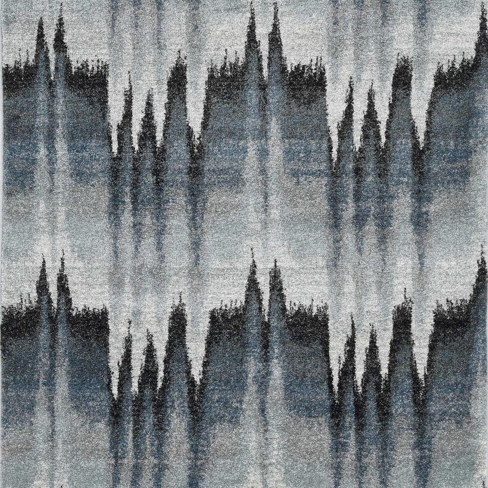 3' X 5' Ivory Blue And Gray Abstract Area Rug