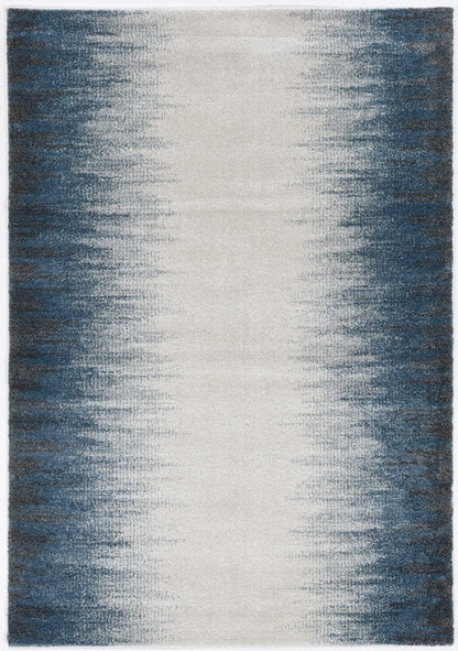 3' X 5' Ivory And Blue Abstract Area Rug