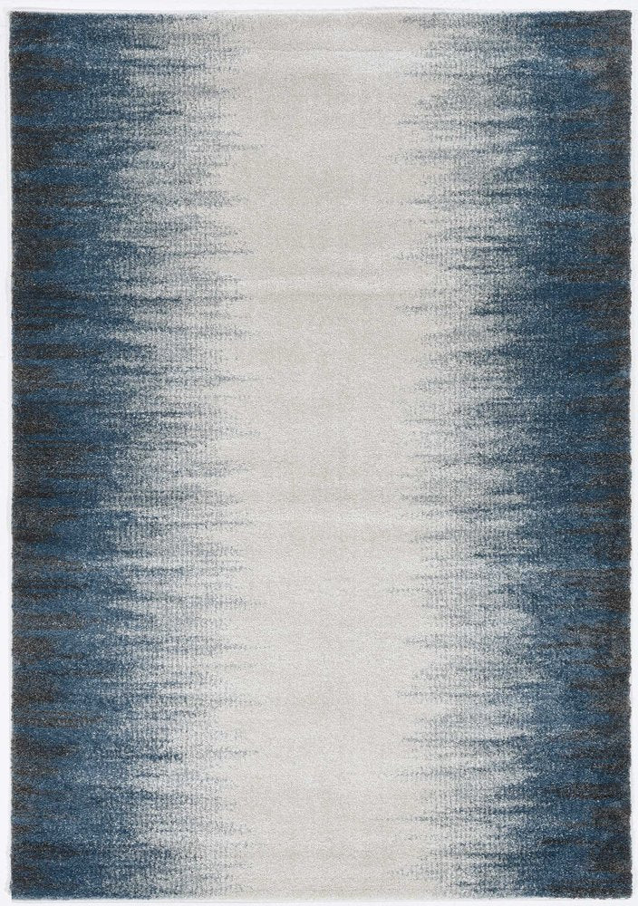 3' X 5' Ivory And Blue Abstract Area Rug