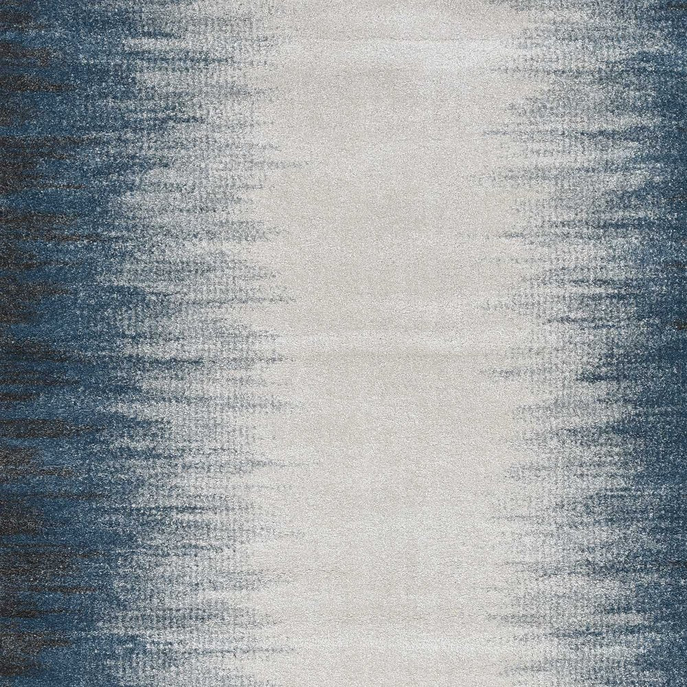 3' X 5' Ivory And Blue Abstract Area Rug