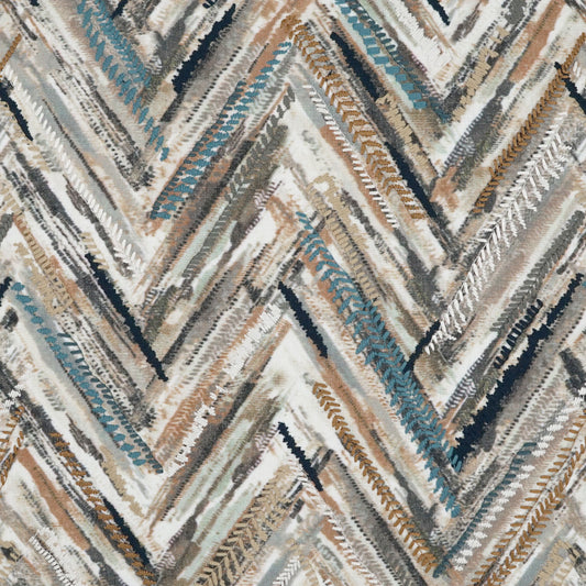 D.V. KAP HOME 3749-YARD Attribute Fabric Abstract, Chevon, Embroidery  Multi   - Attribute