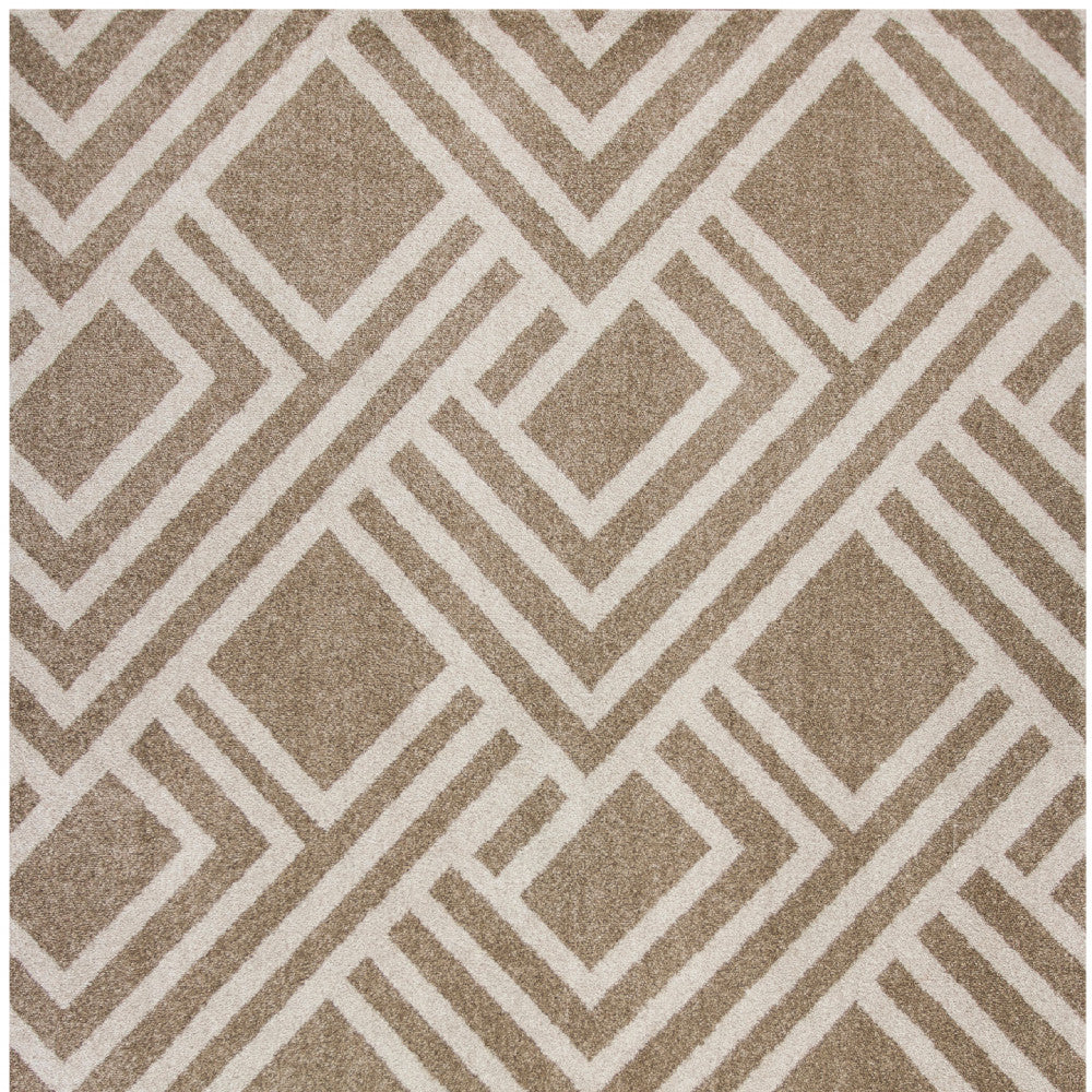 2' X 4' Beige Geometric Indoor Outdoor Area Rug