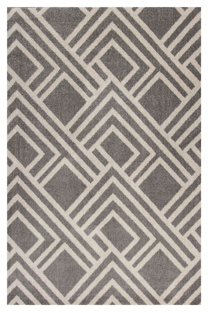 2' X 4' Gray Geometric Indoor Outdoor Area Rug