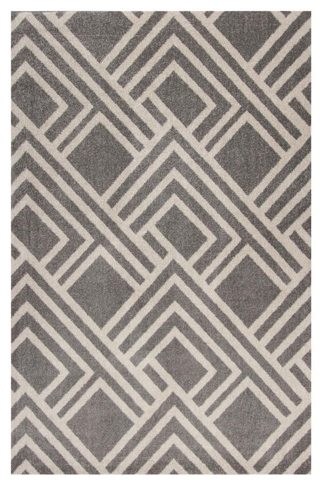 5' X 8' Gray Geometric Indoor Outdoor Area Rug