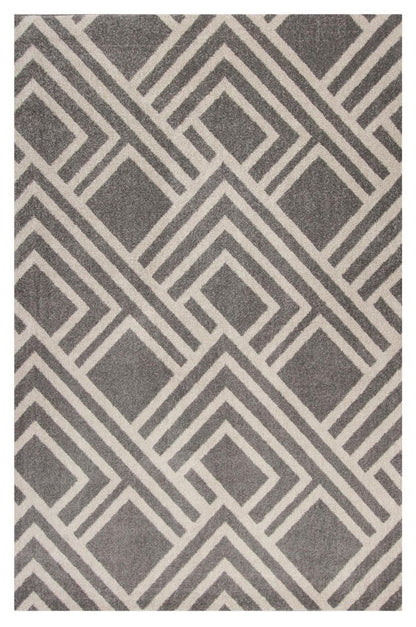 5' X 8' Gray Geometric Indoor Outdoor Area Rug