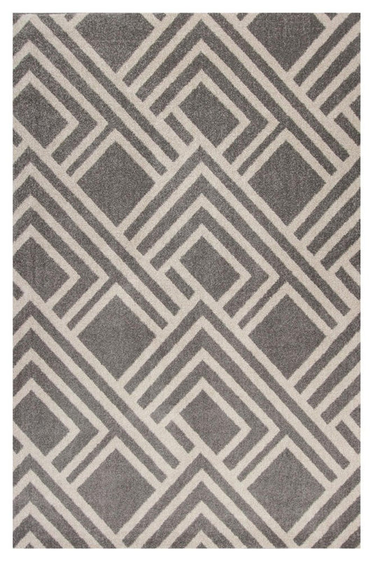 5' X 8' Gray Geometric Indoor Outdoor Area Rug