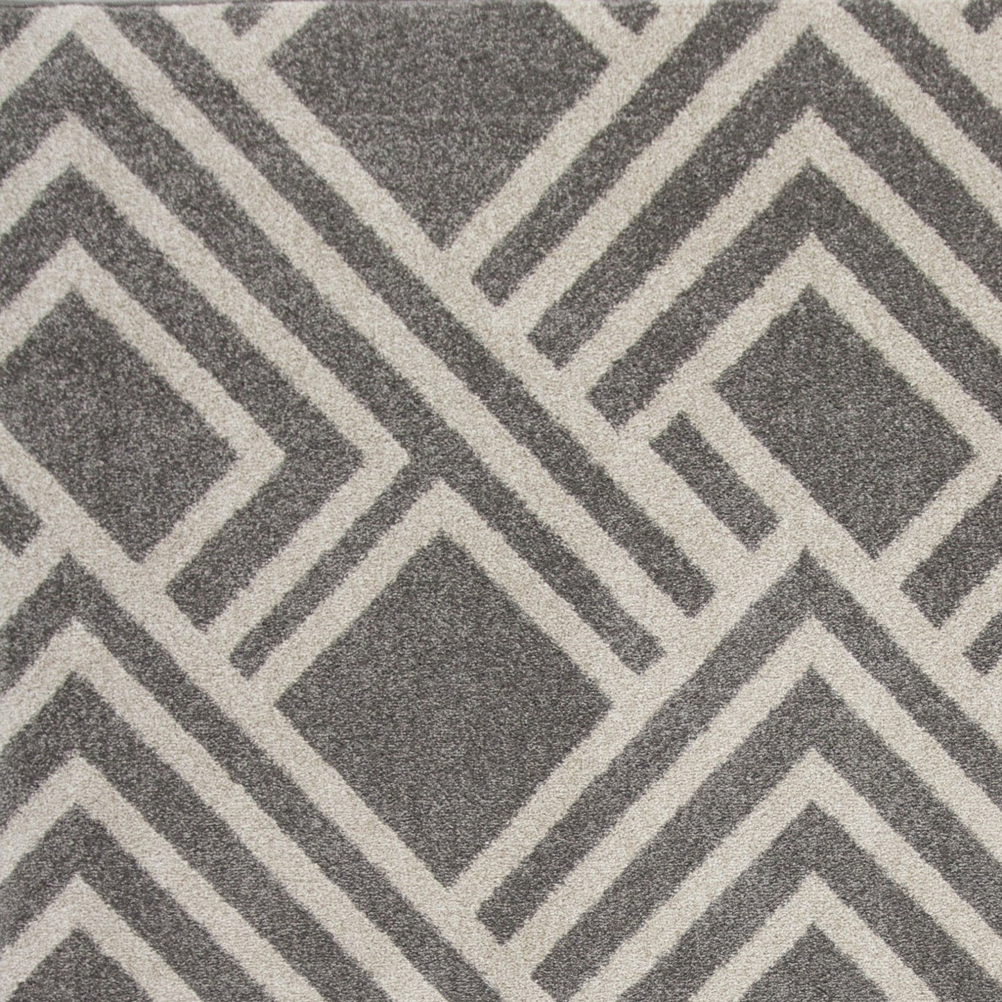 2' X 4' Gray Geometric Indoor Outdoor Area Rug