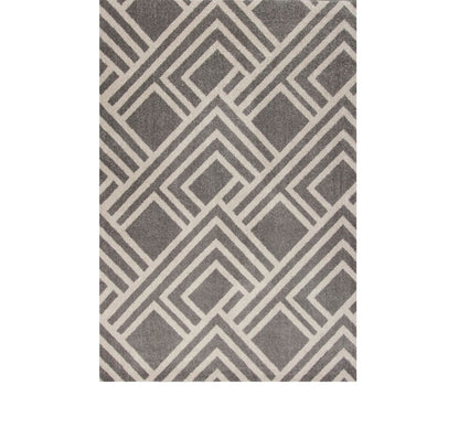 2' X 4' Gray Geometric Indoor Outdoor Area Rug