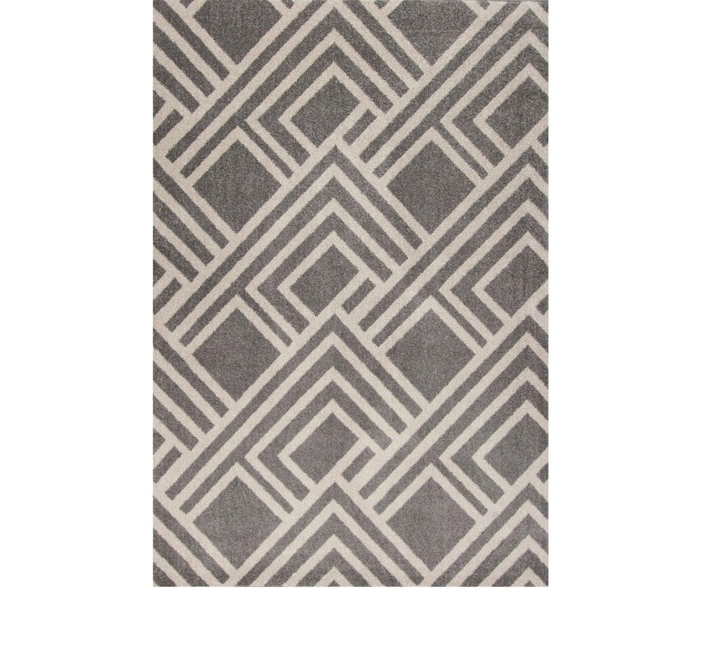5' X 8' Gray Geometric Indoor Outdoor Area Rug