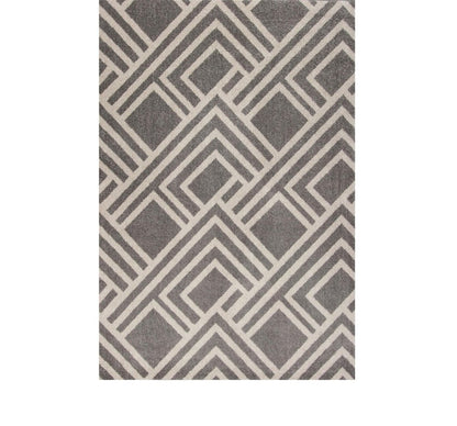 5' X 8' Gray Geometric Indoor Outdoor Area Rug