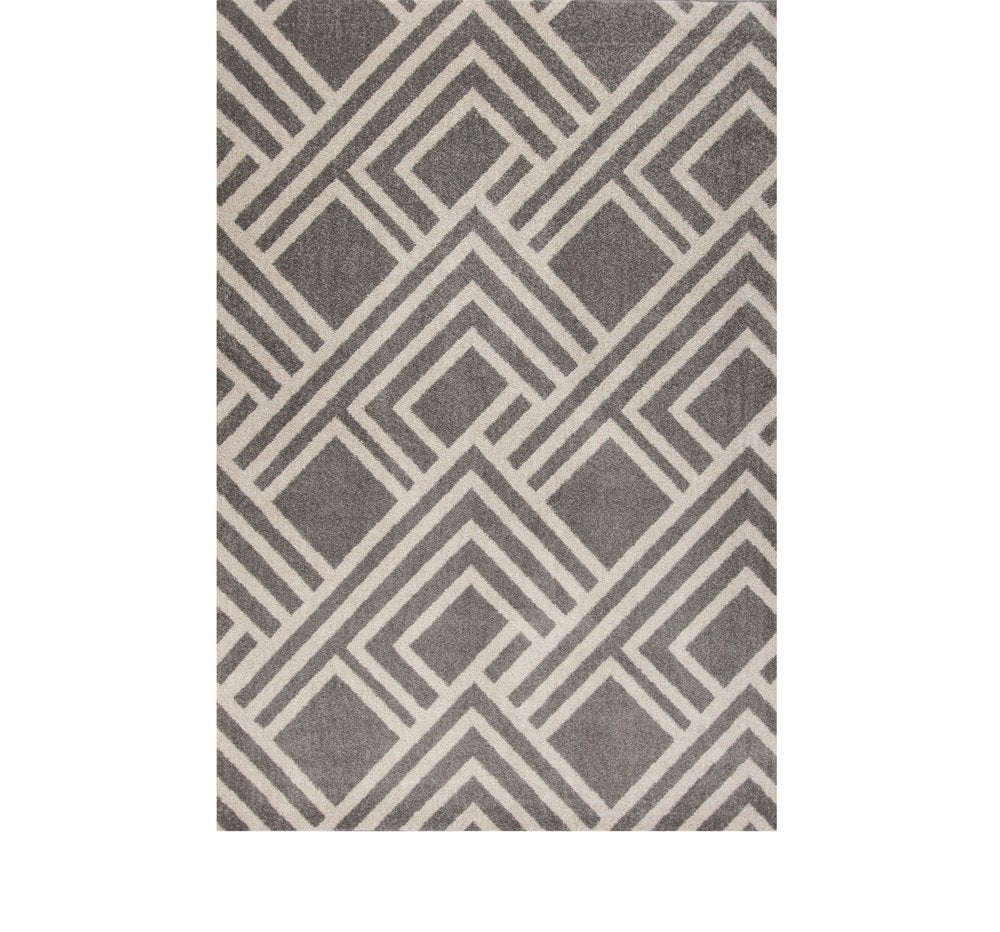 2' X 4' Gray Geometric Indoor Outdoor Area Rug