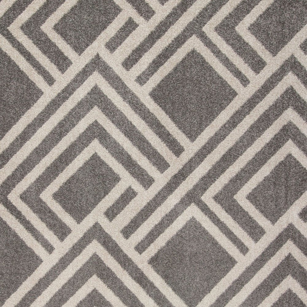 2' X 4' Gray Geometric Indoor Outdoor Area Rug