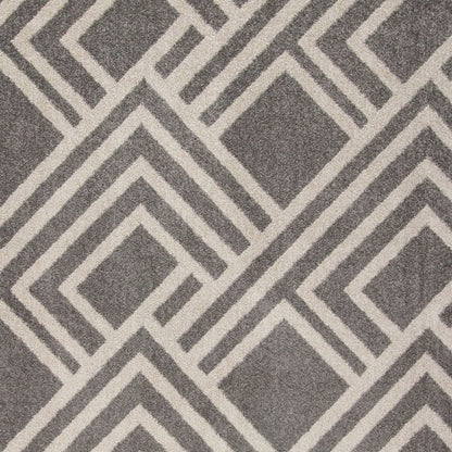 2' X 4' Gray Geometric Indoor Outdoor Area Rug