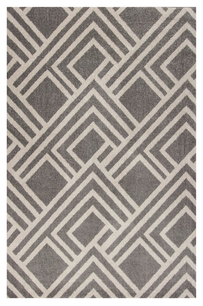 2' X 4' Gray Geometric Indoor Outdoor Area Rug