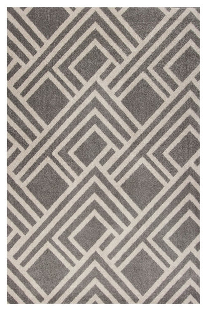 2' X 4' Gray Geometric Indoor Outdoor Area Rug