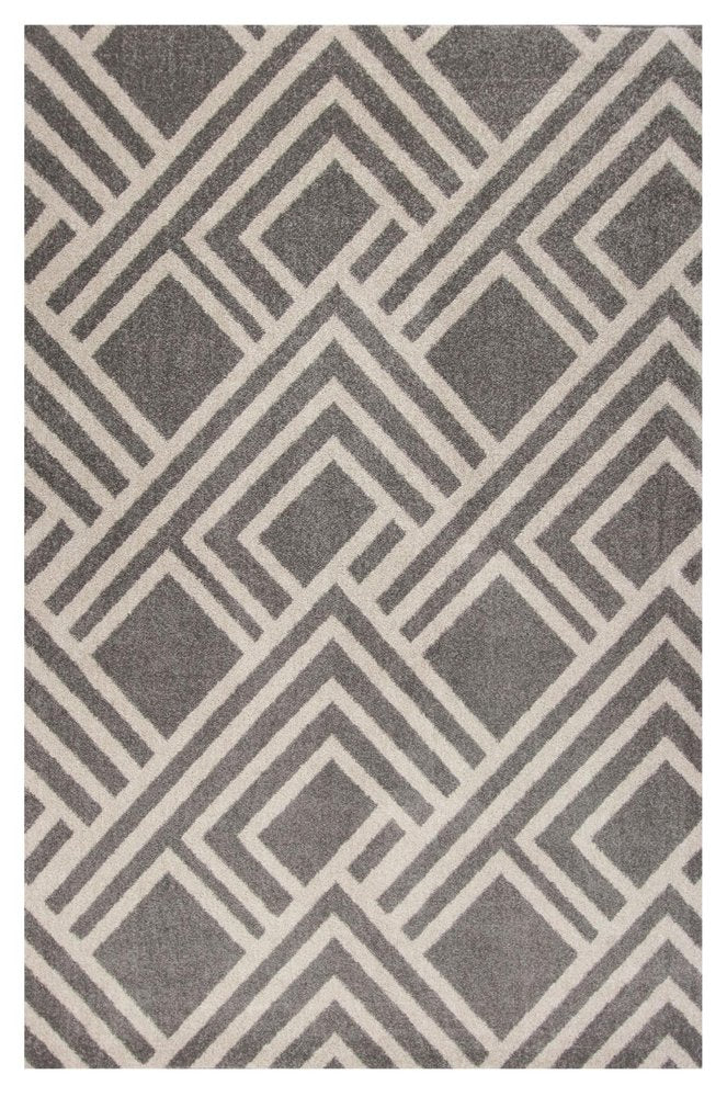 5' X 8' Gray Geometric Indoor Outdoor Area Rug