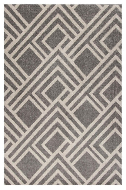 5' X 8' Gray Geometric Indoor Outdoor Area Rug