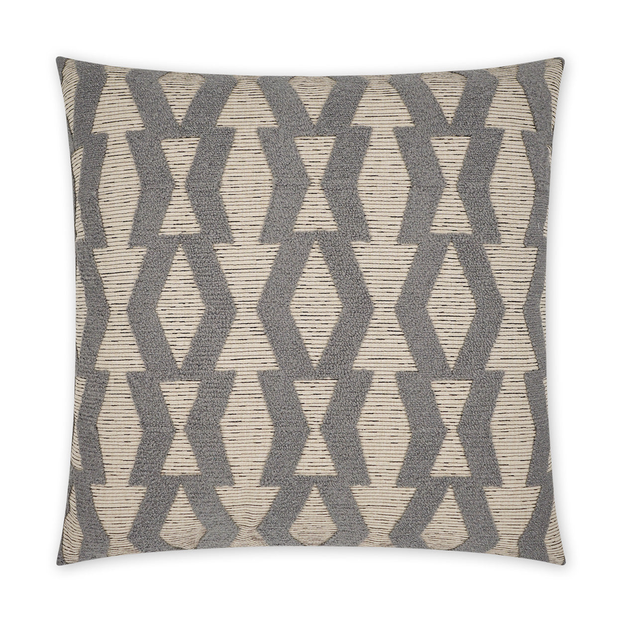 D.V. KAP HOME   24" x 24" Bold Appeal Pillow - Ash Farmhouse, Geometric    - 3750-A-2424