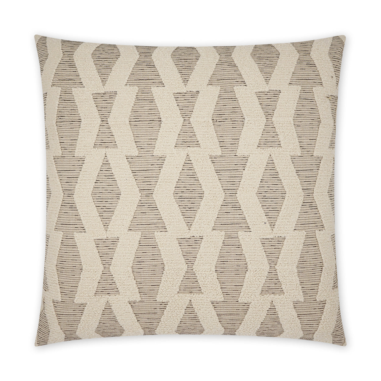 D.V. KAP HOME   24" x 24" Bold Appeal Pillow - Cream Farmhouse, Geometric    - 3750-C-2424