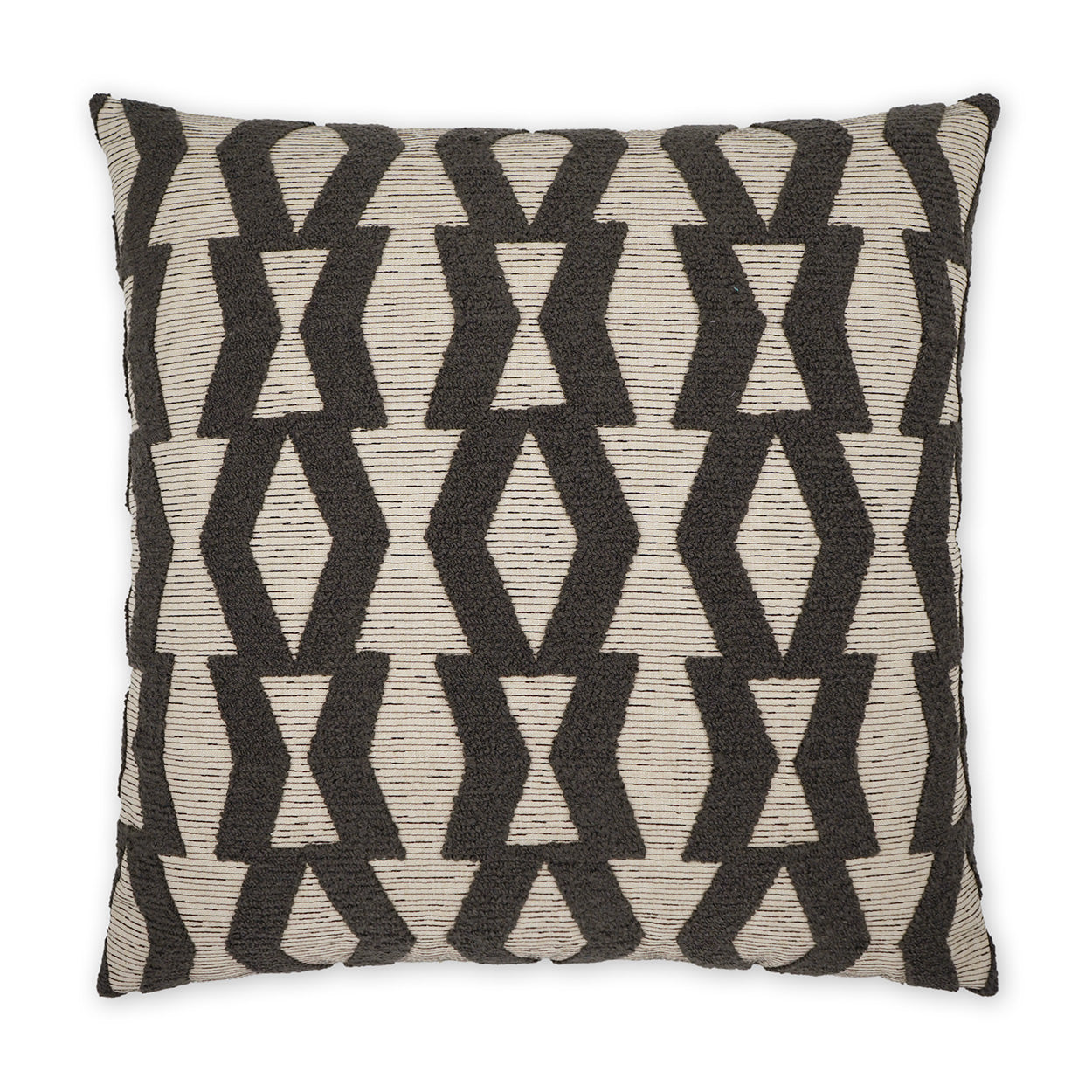 D.V. KAP HOME   24" x 24" Bold Appeal Pillow - Truffle Farmhouse, Geometric    - 3750-T-2424