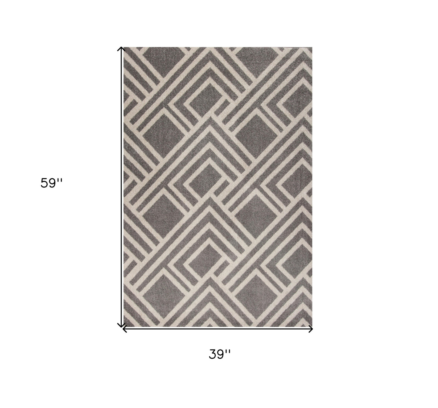 3' X 5' Gray Striped Indoor Outdoor Area Rug