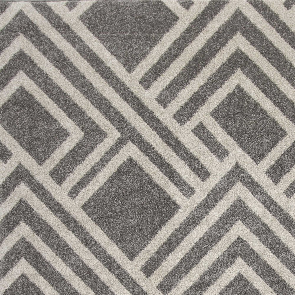 2' X 4' Gray Geometric Indoor Outdoor Area Rug