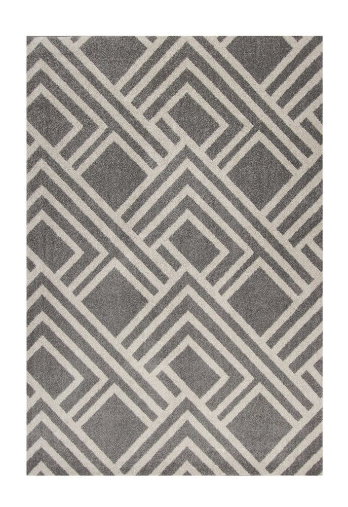 2' X 4' Gray Geometric Indoor Outdoor Area Rug