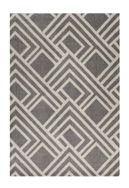 2' X 4' Gray Geometric Indoor Outdoor Area Rug
