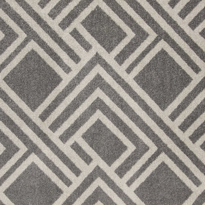 2' X 4' Gray Geometric Indoor Outdoor Area Rug