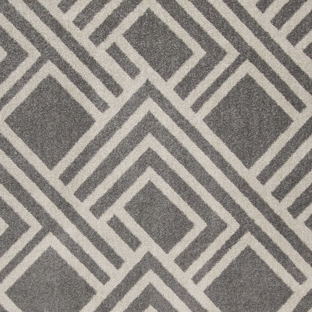 2' X 4' Gray Geometric Indoor Outdoor Area Rug