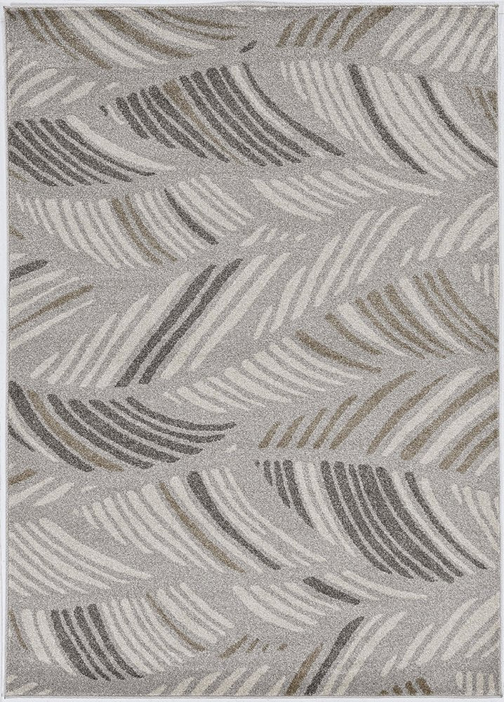 5' X 8' Beige And Brown Tropical Botanical Area Rug