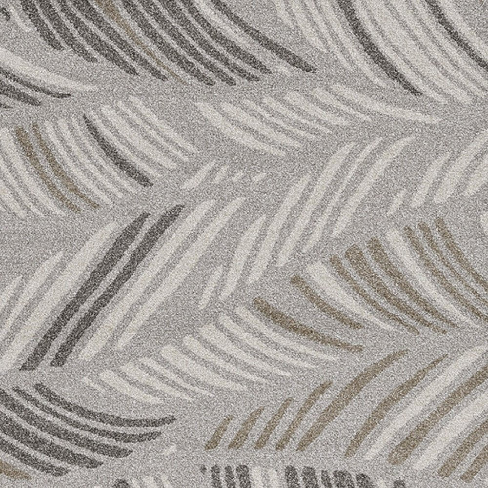 5' X 8' Beige And Brown Tropical Botanical Area Rug