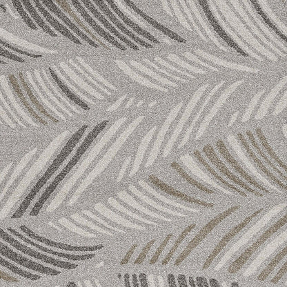 5' X 8' Beige And Brown Tropical Botanical Area Rug
