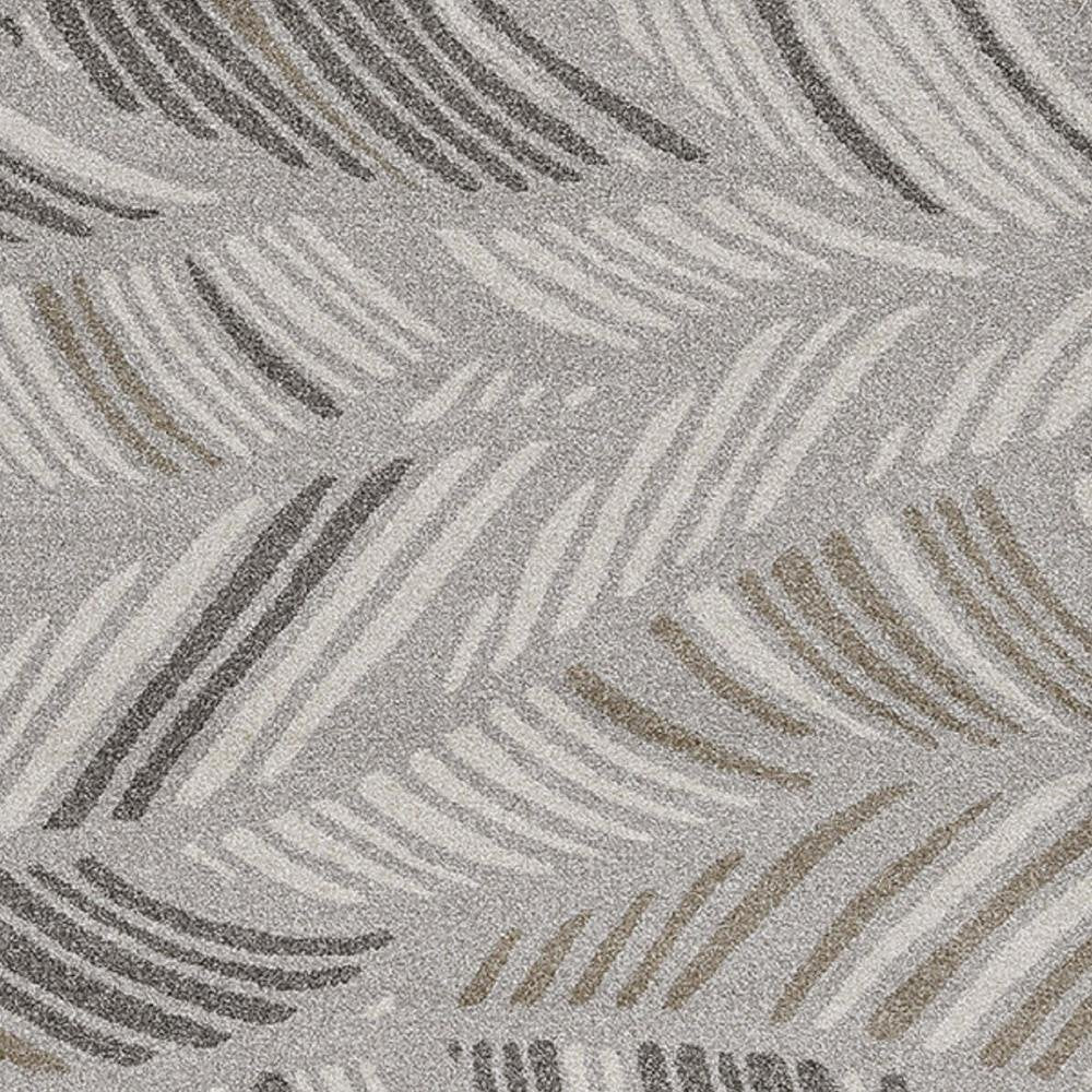 5' X 8' Beige And Brown Tropical Botanical Area Rug