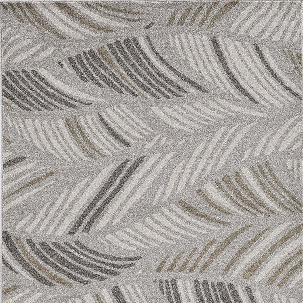 2' X 3' Beige And Brown Tropical Botanical Area Rug