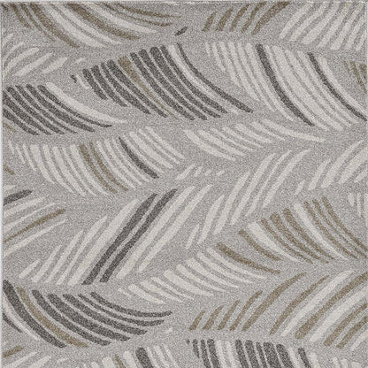 2' X 3' Beige And Brown Tropical Botanical Area Rug