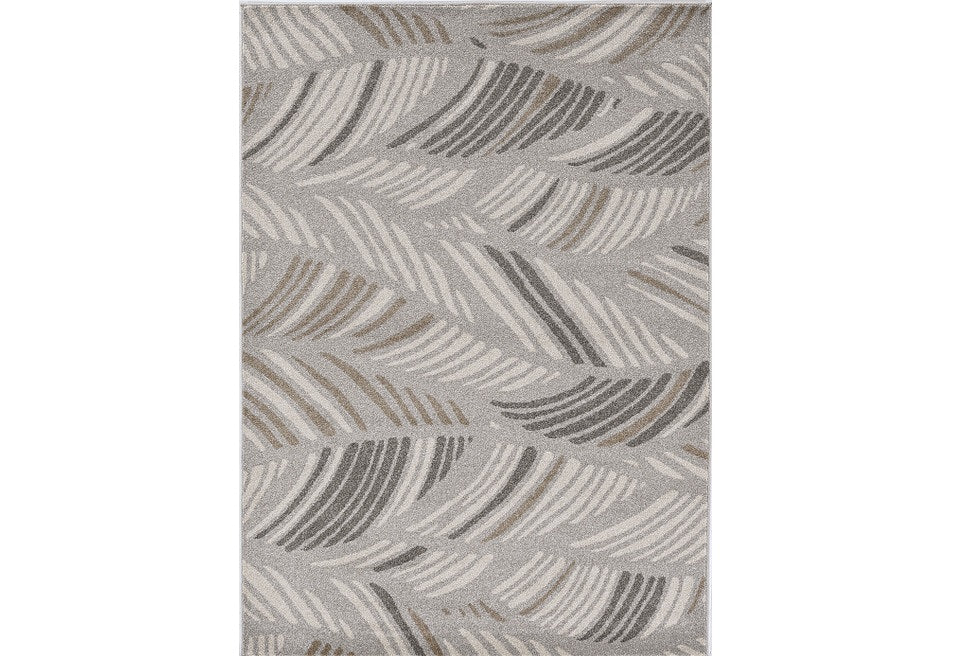 5' X 8' Grey Feather Brushstrokes Area Rug