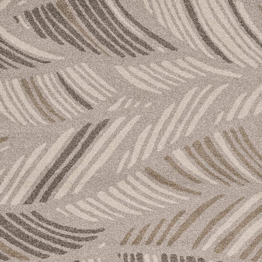 5' X 8' Beige And Brown Tropical Botanical Area Rug