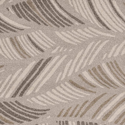 5' X 8' Beige And Brown Tropical Botanical Area Rug