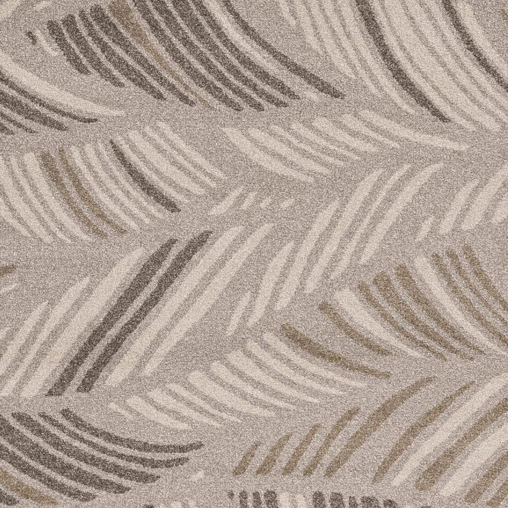 5' X 8' Beige And Brown Tropical Botanical Area Rug
