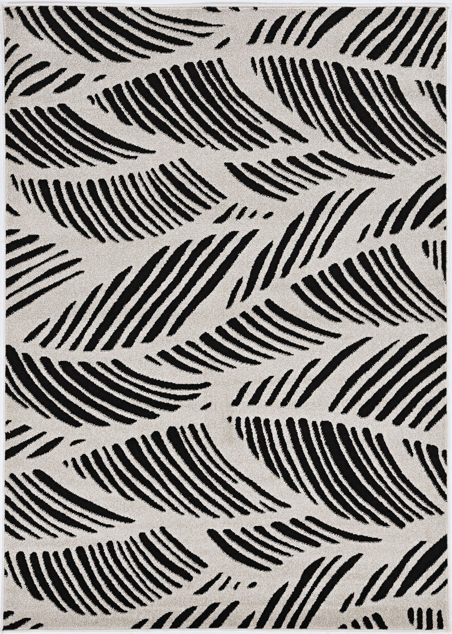 2' X 4' Black And White Abstract Indoor Outdoor Area Rug