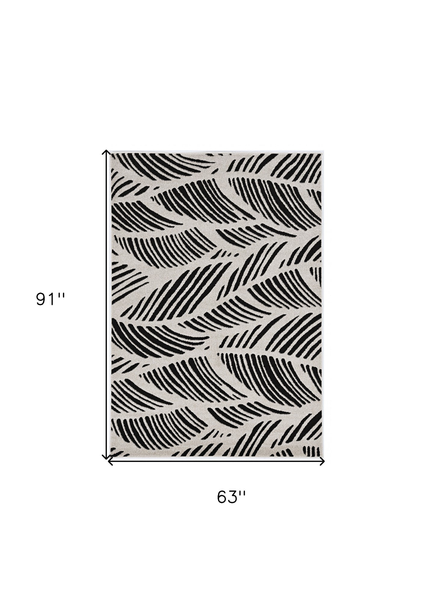 2' X 4' Black And White Abstract Indoor Outdoor Area Rug