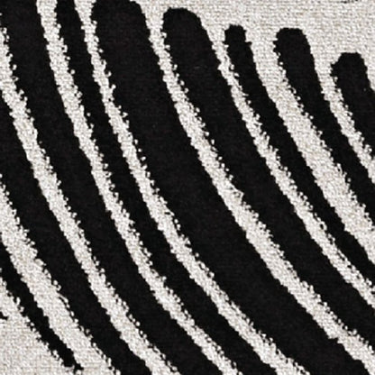 5' X 8' Black And White Abstract Indoor Outdoor Area Rug
