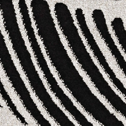 2' X 4' Black And White Abstract Indoor Outdoor Area Rug