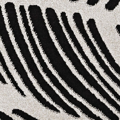 5' X 8' Black And White Abstract Indoor Outdoor Area Rug